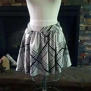 White plaid skirt.